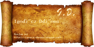 Ignácz Dénes névjegykártya