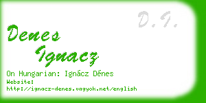 denes ignacz business card
