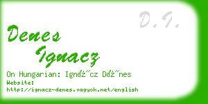 denes ignacz business card